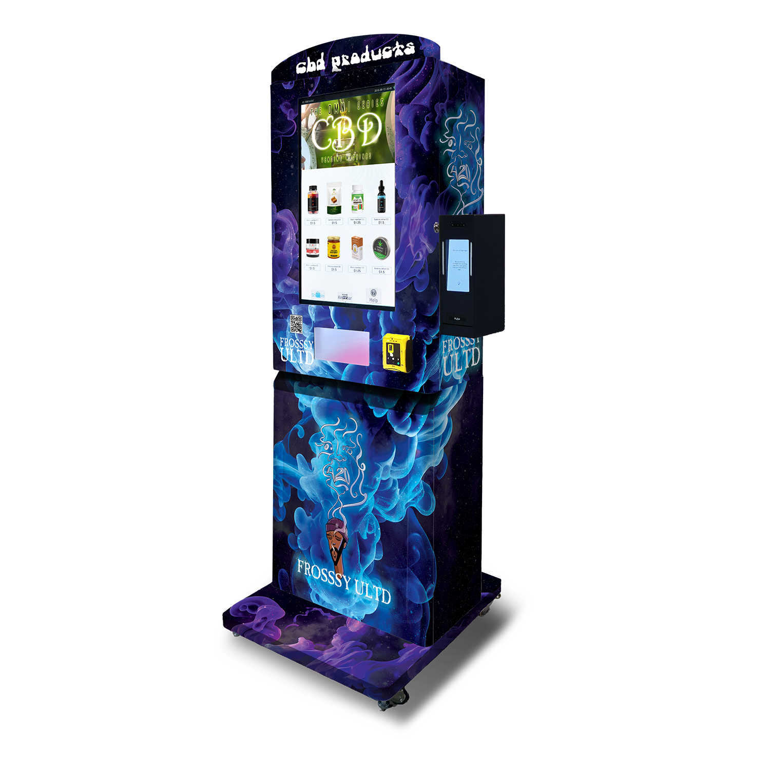A custom CBD vending machine built for Frossy ULTD.