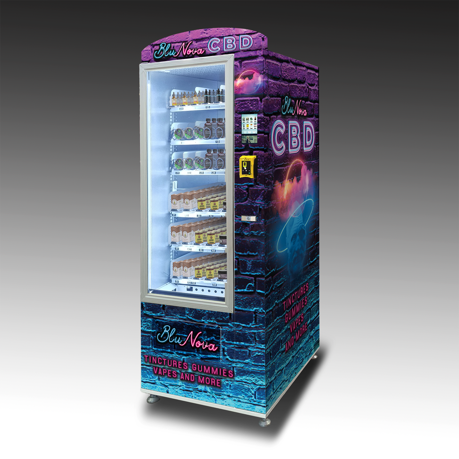 A custom CBD vending machine built for Blu Nova.