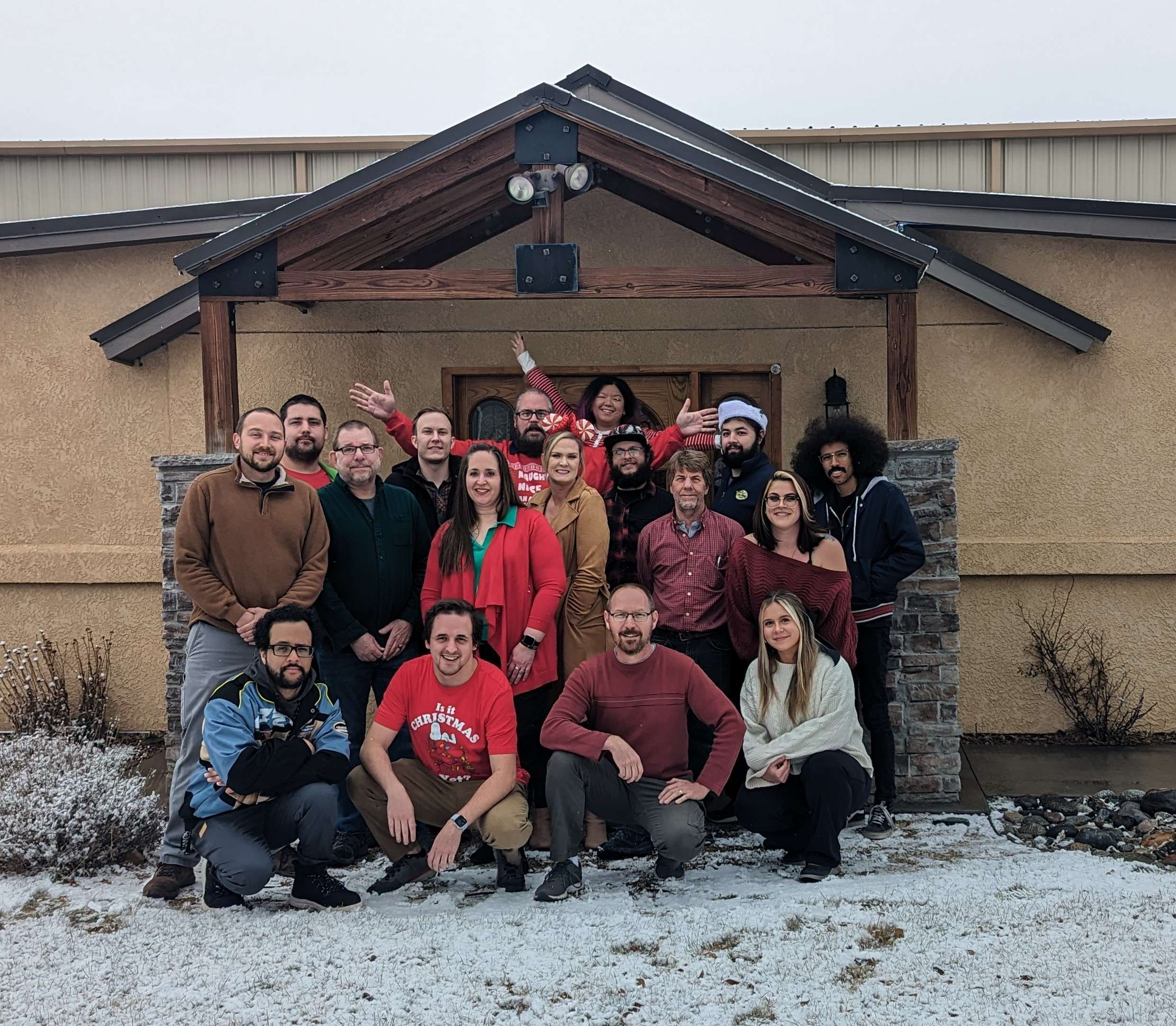 A Christmas photo of the entire Remarc Vending / Customvending.com staff.