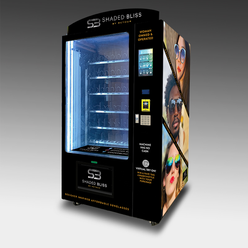 A custom vending machine built for luxury brand sunglasses.