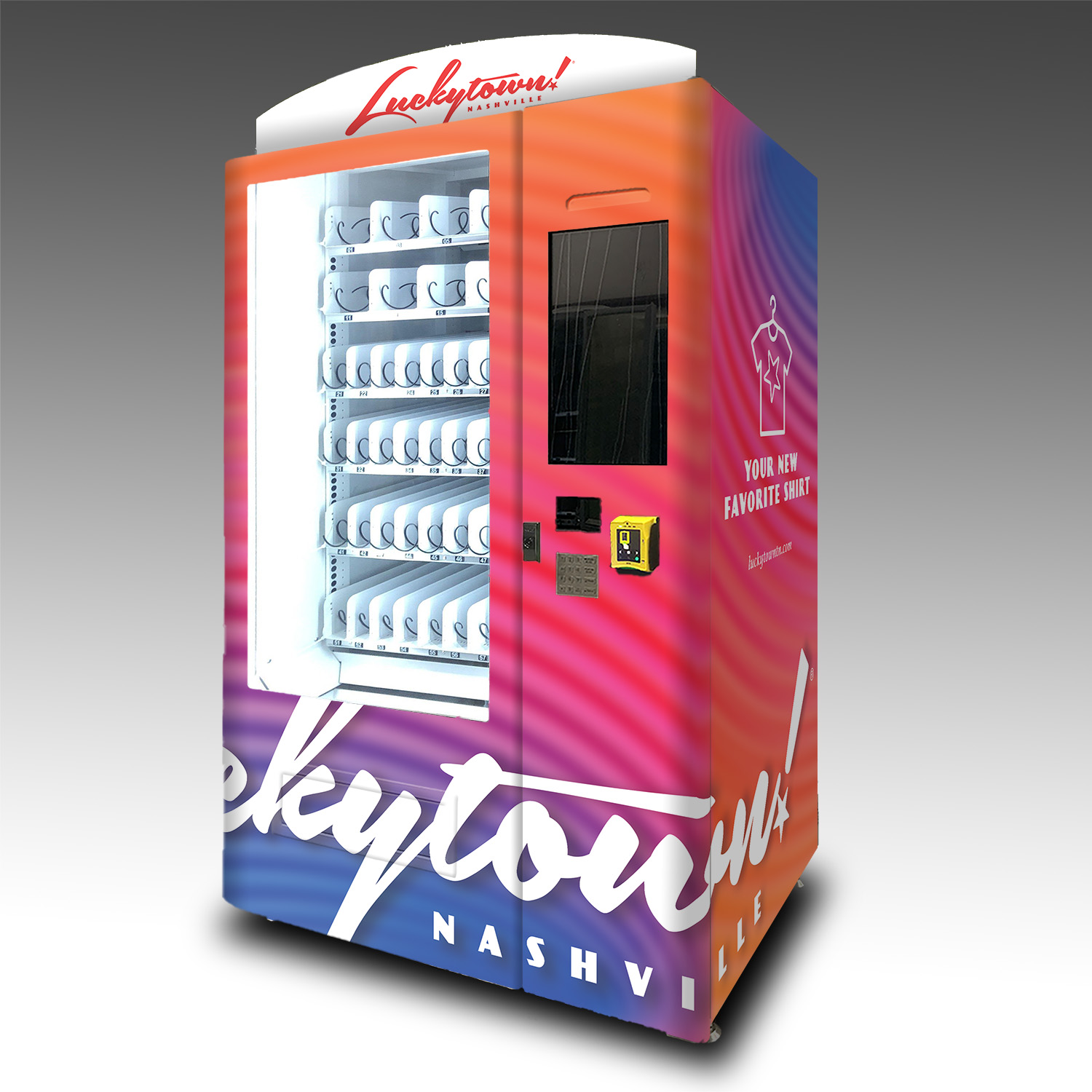 A custom vending machine built for Luckytown Nashville.